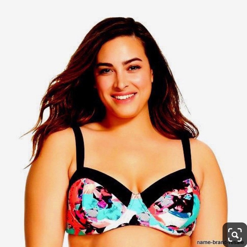 Ava Viv |Plus Size Bikini Top Swim Suit Multicolor